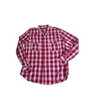 Y2K OTB Plaid Button Up Shirt Mens Large Skate Streetwear Grunge Stitched VTG